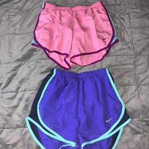 Pair of Nike dry fit shorts, both size small